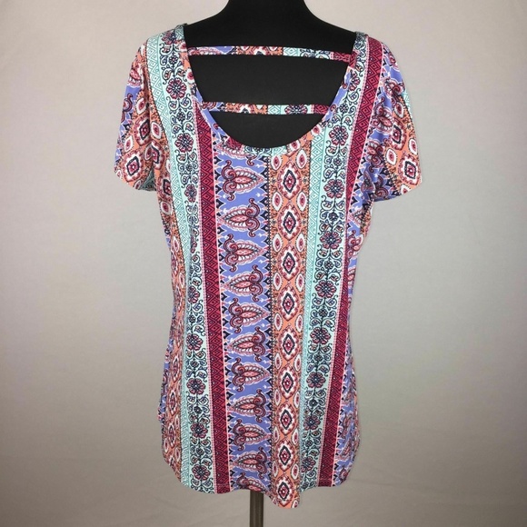 Bobbie Brooks XL Top Short Sleeve Abstract Print - Picture 4 of 7